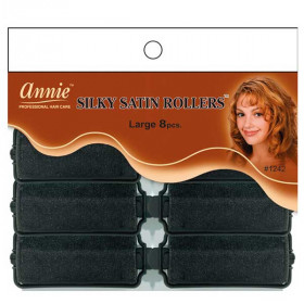 Annie Silky Satin Rollers Large #1242 (8PCS) Annie Silky Satin Rollers Large #1242 (8PCS)